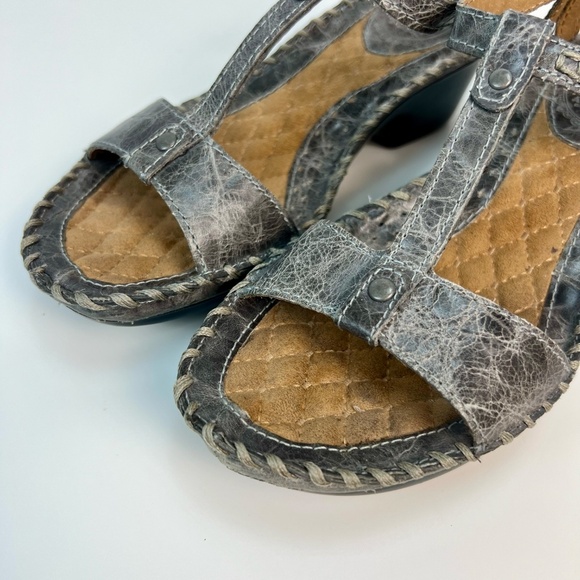 Ariat Shalimar Gray Leather T-Strap Sandals Open Toe Women's Sz 6.5 Boho Western - Picture 7 of 13